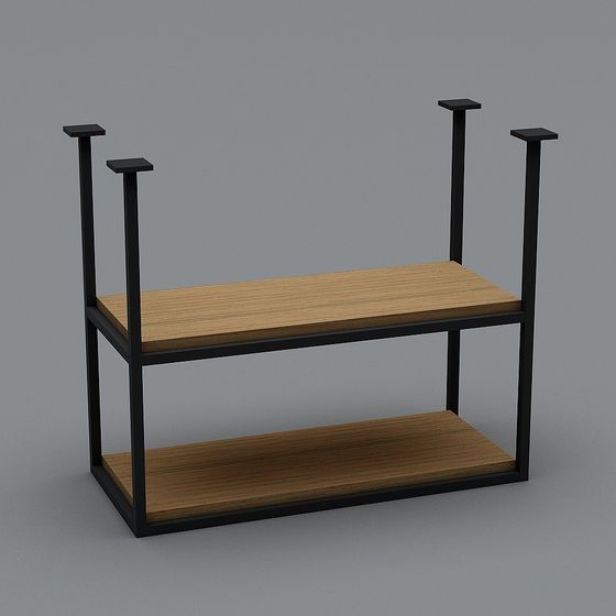 Industrial Style Double Storage Rack 3D model
