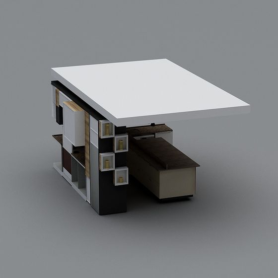 Urban Corner Bookshelf 3D model