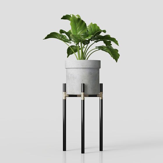 Concrete Planter Stand 3D model