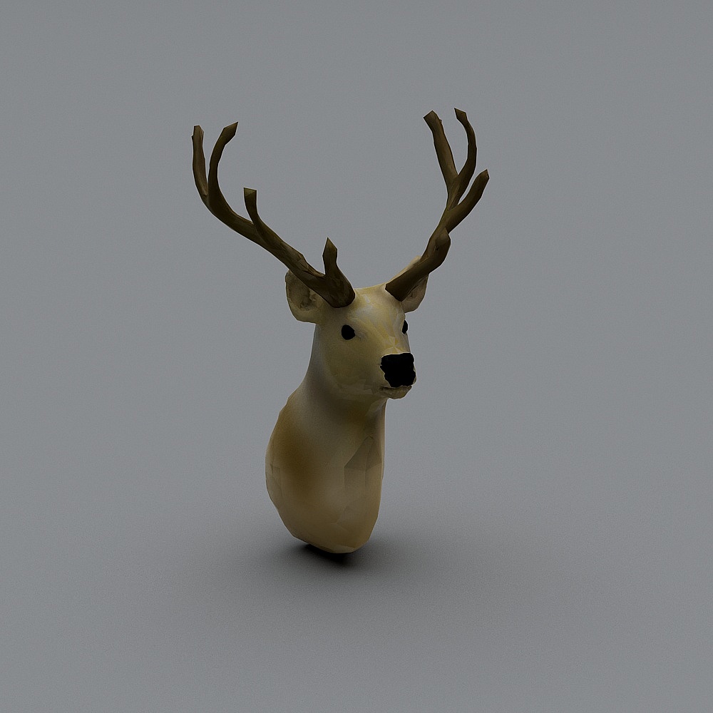Realistic Low-Poly Deer Head 3D model