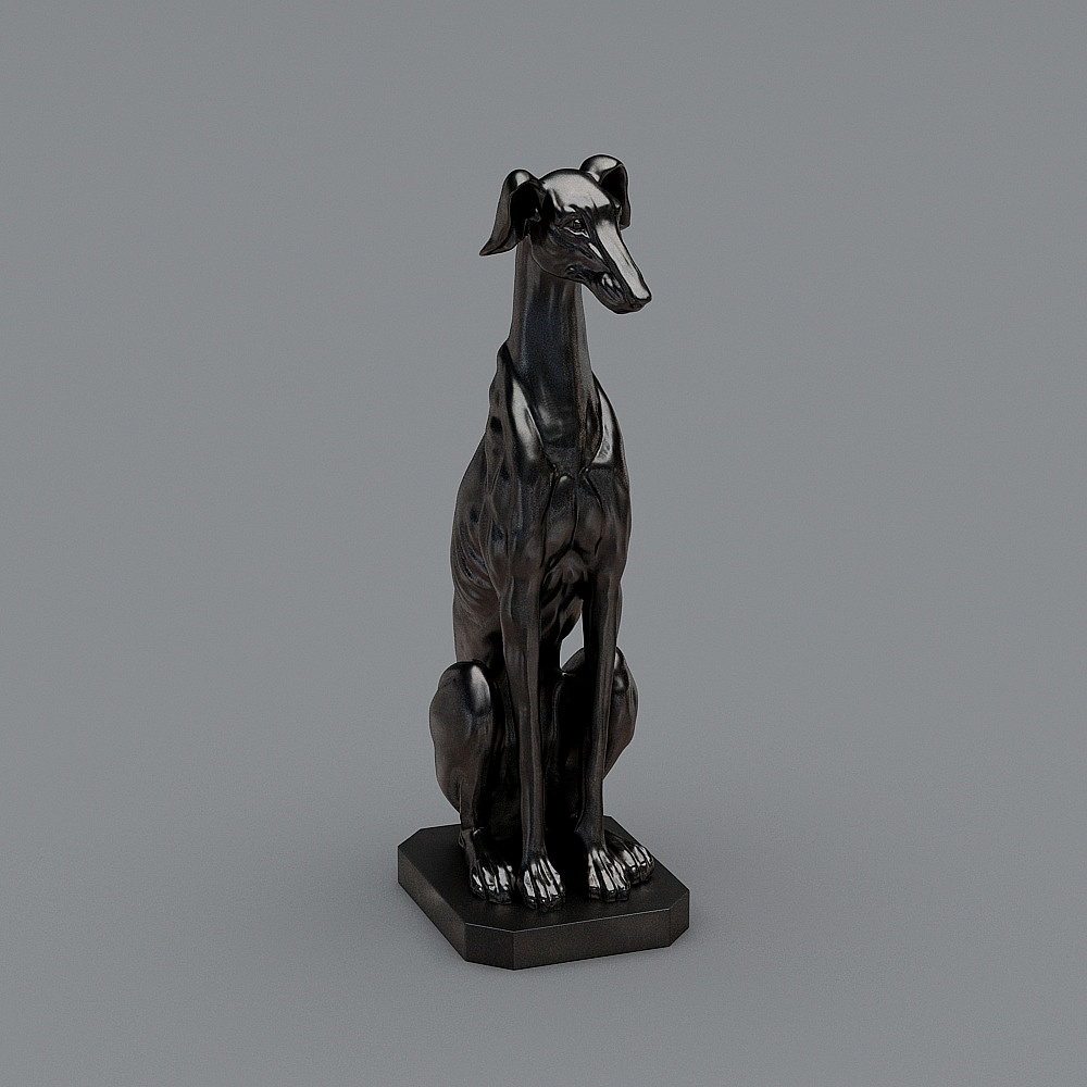 Sighthound 3D Model - Elegant Hound Design