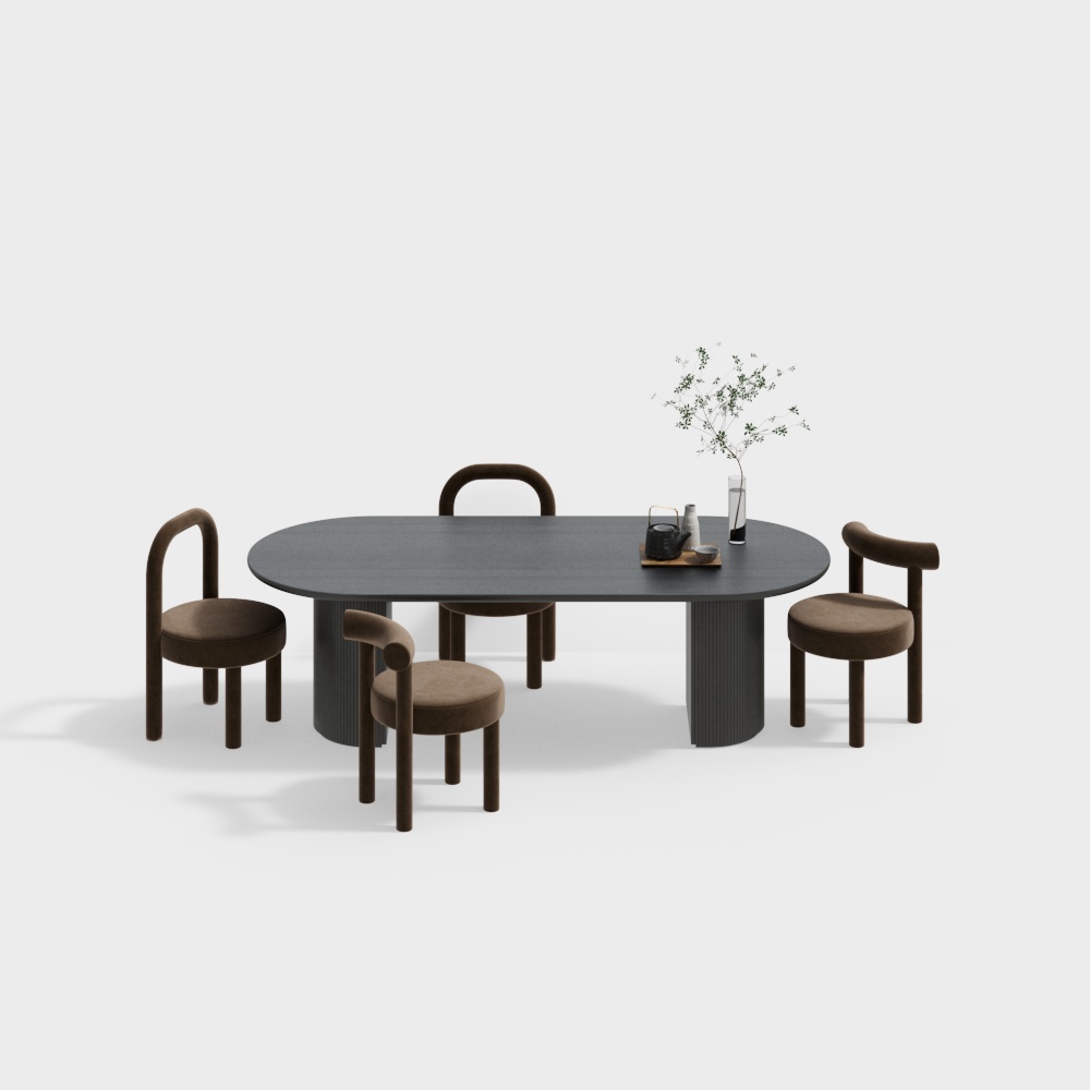 Modern dining table and chairs