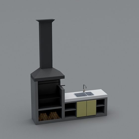 Rustic Kitchen Corner 3D model