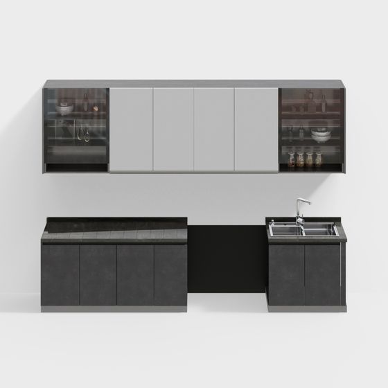 Modern Minimalist Kitchen Design 3D model