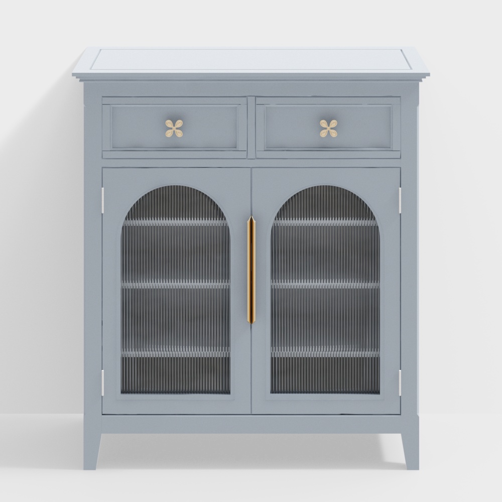 Elegant Low-Polygon Storage Cabinet – Victorian Style