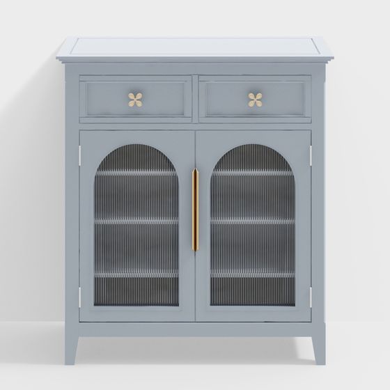 Elegant Low-Polygon Storage Cabinet 3D model