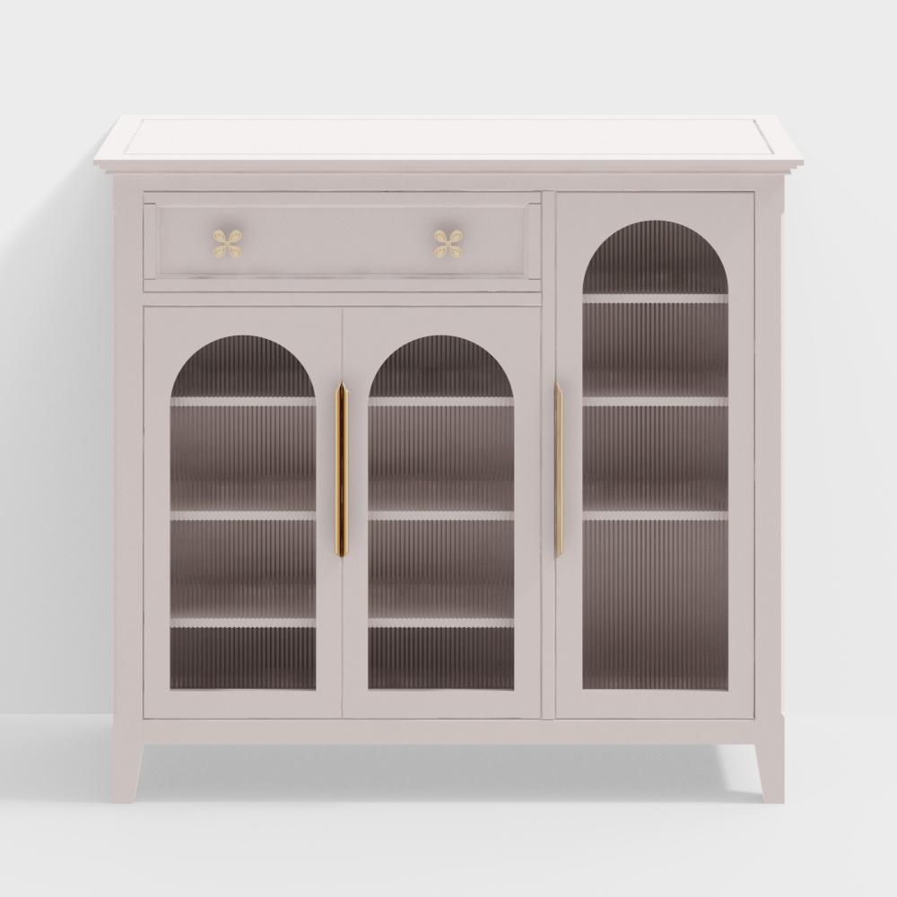 CB1443-AU-[Pink] Three-door shoe cabinet