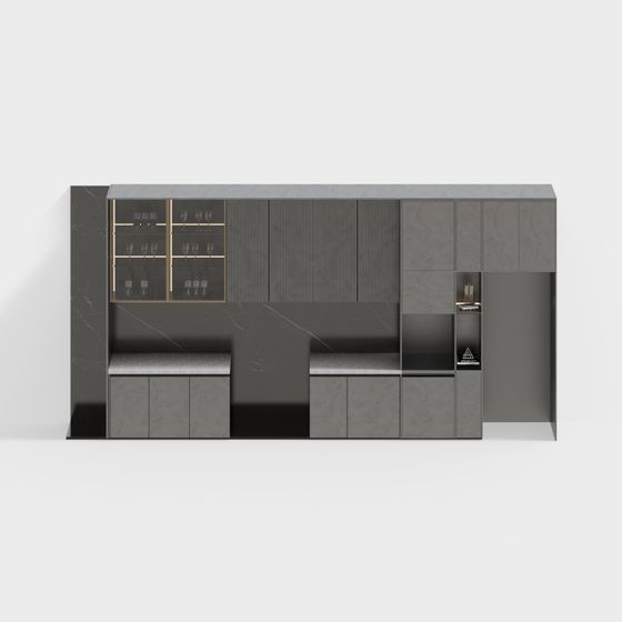 Elegant Bar Cabinet 3D model for Modern Interiors