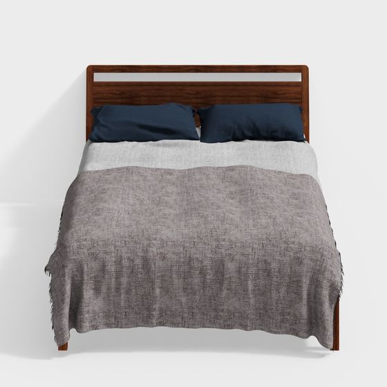 Elegant Minimalist Headboard 3D model