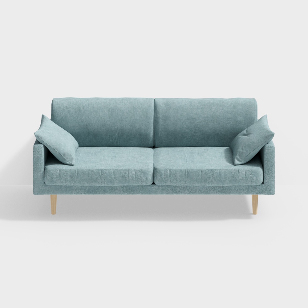 Scandinavian Style Low-Polygon Sofa 3D Model