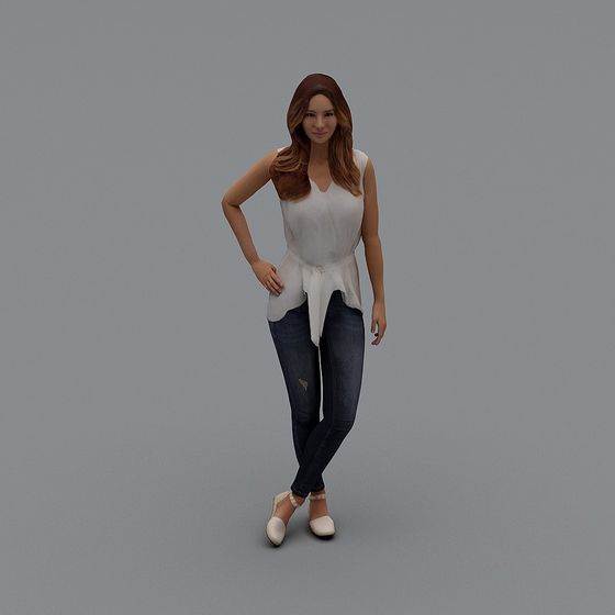 Stylish Female 3D Model for Modern Urban Scenes