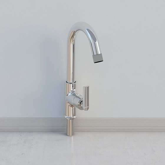 Sleek Kitchen Faucet 3D model for Modern Ambiance