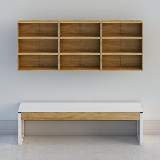 Urban Corner Bookshelf and Bench 3D model