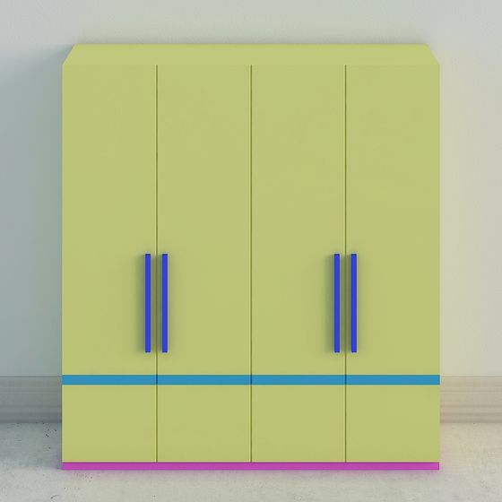 Low-Poly Stylish Wardrobe 3D model