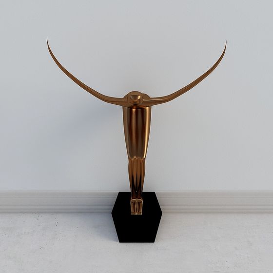 Golden Horns 3D model for Creative Projects