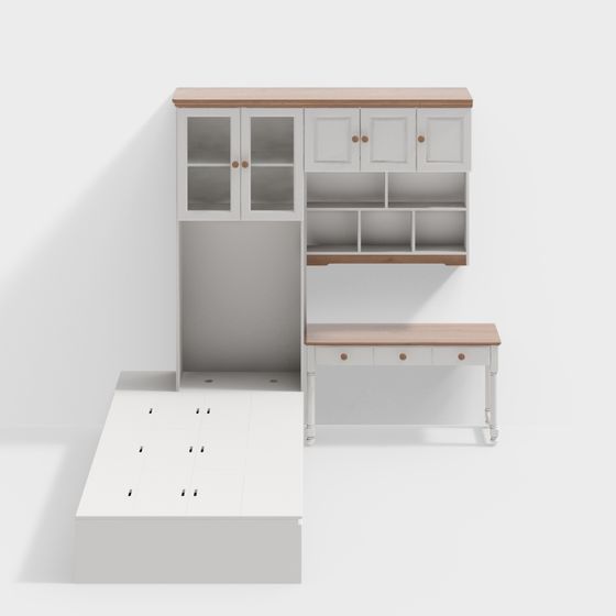 Urban Corner Desk Cabinet 3D model