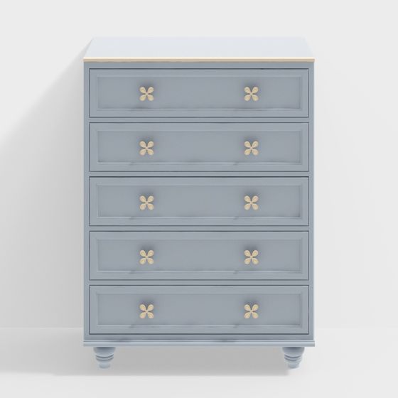 Elegant Low Poly Storage Cabinet 3D model