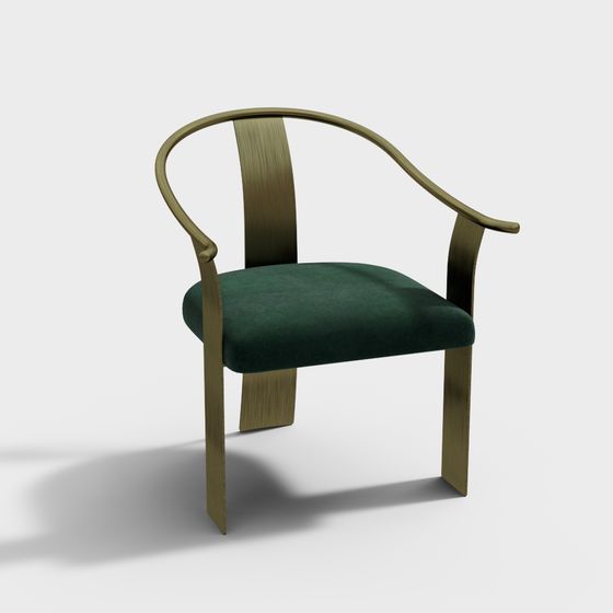 Elegant Curved Chair 3D model Design