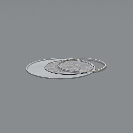 Geometric Minimalist 3D Model with Unique Rings