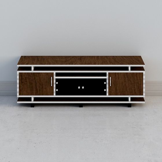 Elegant Low-Poly TV Cabinet 3D model for Contemporary Spaces