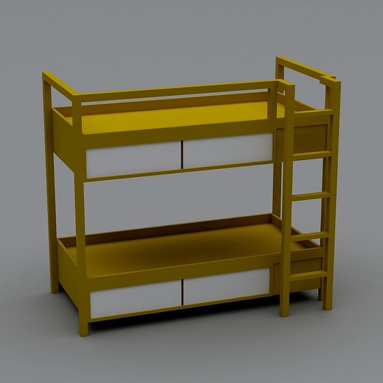 Simple Low-Poly Bunk Bed 3D model