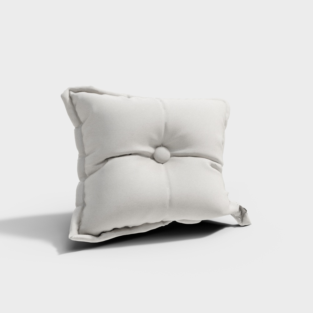 Minimalist Low-Poly Pillow 3D Model – Grey Fabric