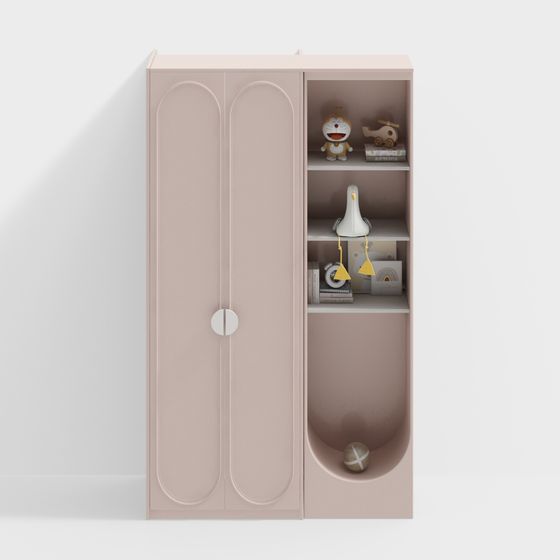 Chic Pink Storage Cabinet 3D model