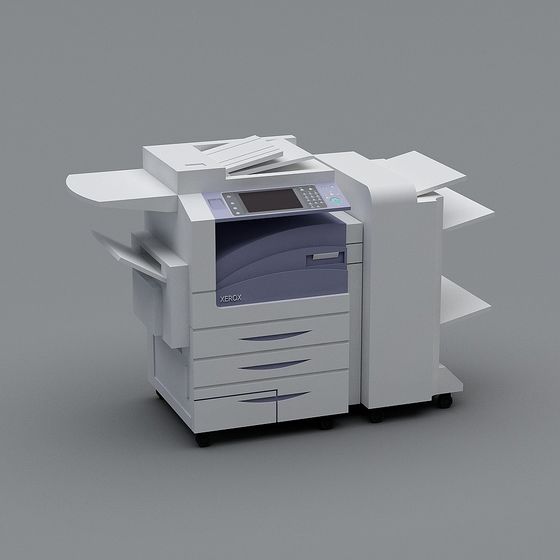 Stylish Low-Polygon Copier 3D Model for Creative Projects