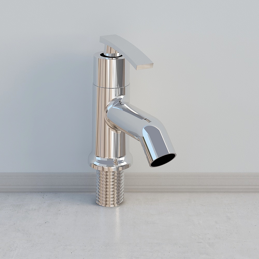 Sleek Low-Polygon Faucet 3D model for Modern Designs