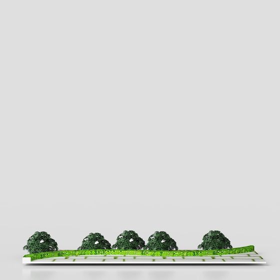 Garden Path Low-Poly 3D Model