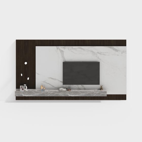 Urban Living Room TV Wall 3D model