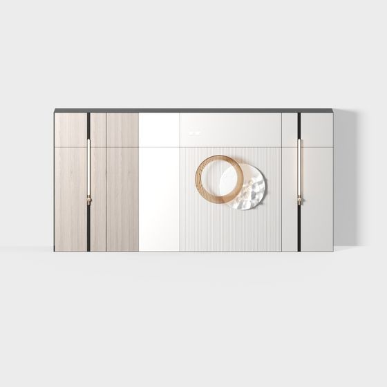 Stylish Minimalist Living Room Side Cabinet 3D model