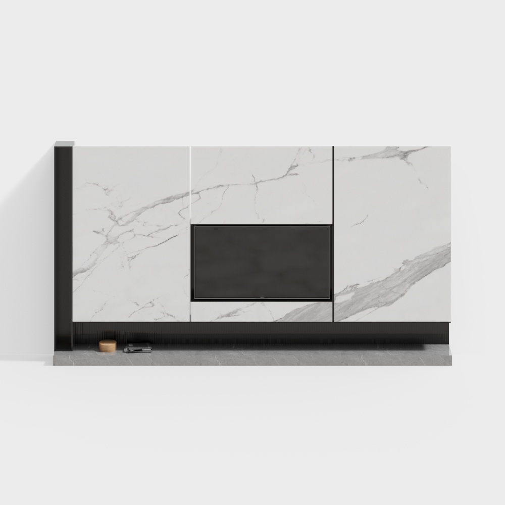 Light luxury rock slab TV background wall