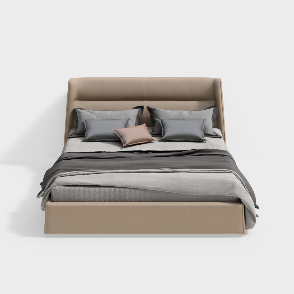 Modern Minimalist Bed 3D model