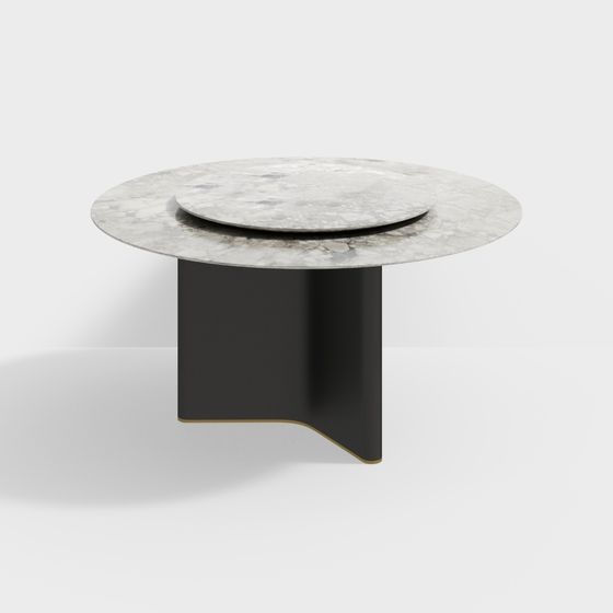 Elegant Low-Polygon Round Table 3D model for Modern Spaces