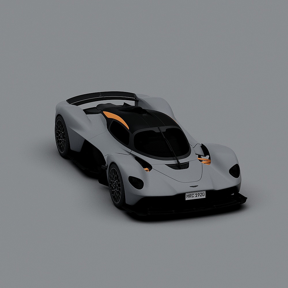 Futuristic Low-Poly Race Car 3D model