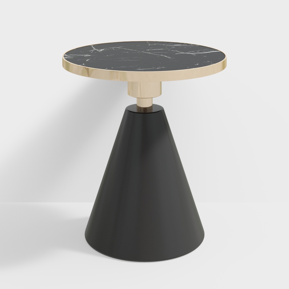 Cone-Shaped Marble Side Table 3D model