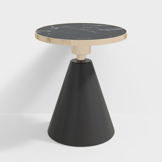 Cone-Shaped Marble Side Table 3D model