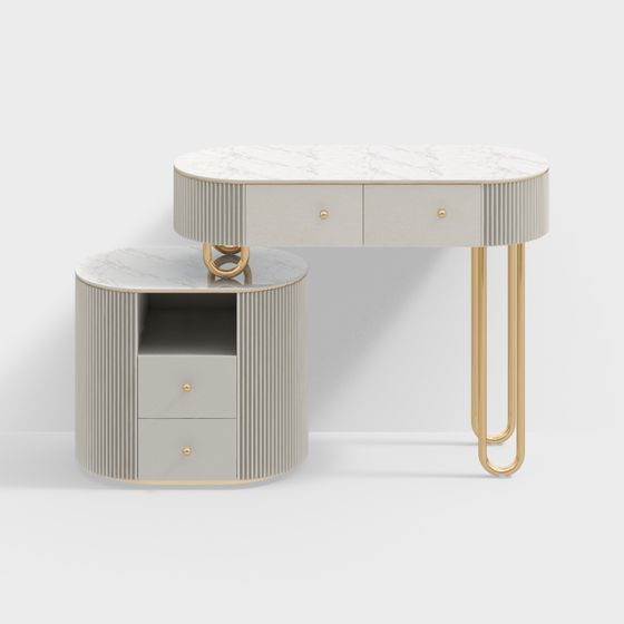 Stylish Living Room Side Table Set 3D model