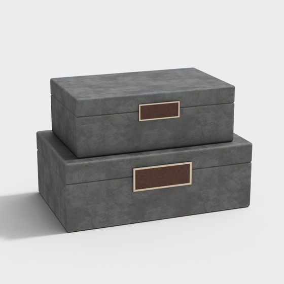 New Chinese Style Jewelry Box 3D Model in Gray