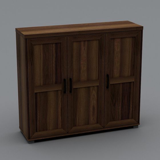 Minimalist Wooden Storage Cabinet 3D model