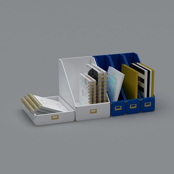 Stylish Low Polygon File Organizer 3D model