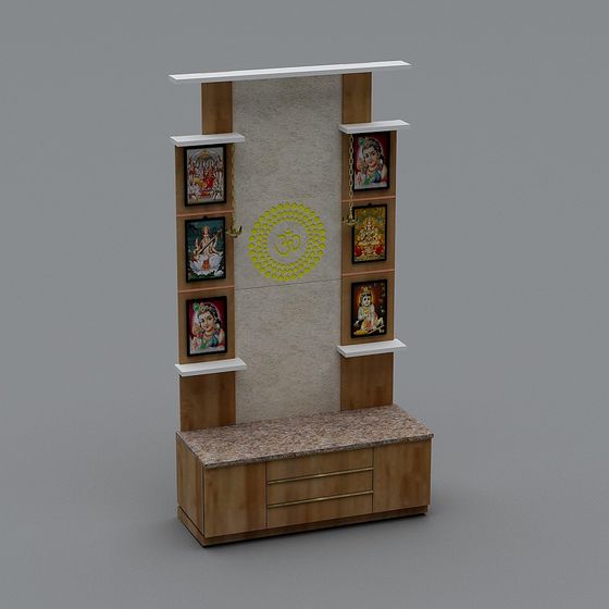 Low Poly High Detail Indian Shrine 3D model