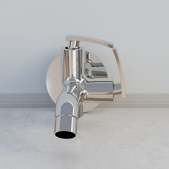 Stylish Low-Poly Faucet 3D model for Modern Spaces