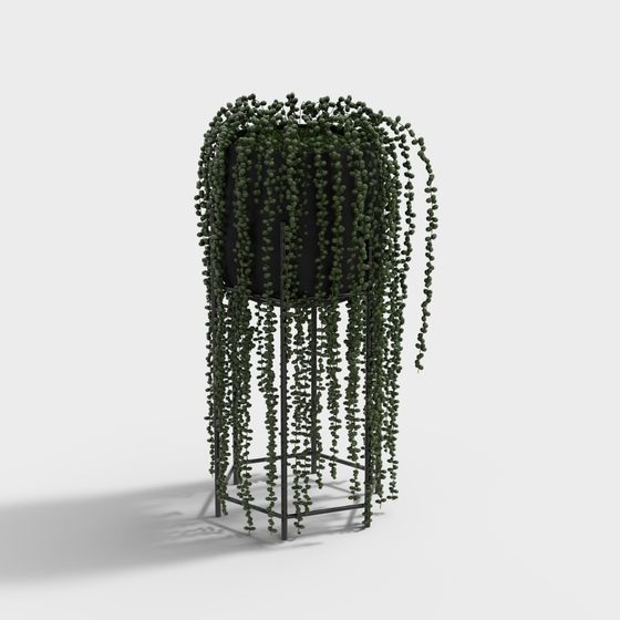 Stylish Hanging Planter 3D Model for Interiors