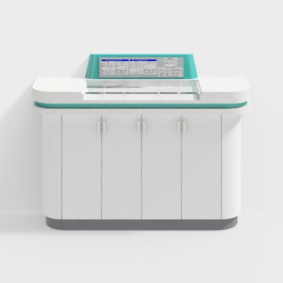 Futuristic Reception Desk 3D model
