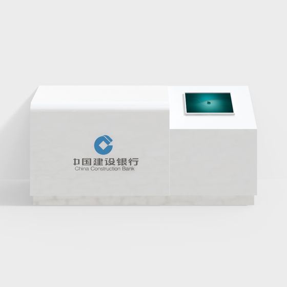 Elegant Low-Poly Bank Counter 3D model