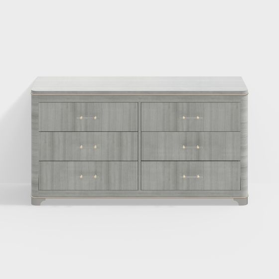 Elegance Six-Drawer Dresser 3D model