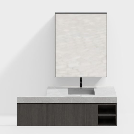 Modern Minimalist Bathroom Cabinet 3D model