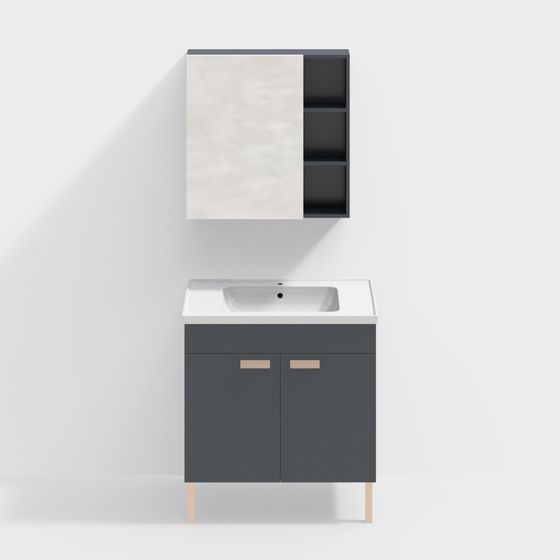 Elegant Bathroom Vanity 3D model for Modern Interiors